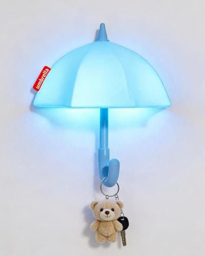 joyful xinghai Kids Night Light Umbrella, Silicone Tap Control Magnetic Bedside Lamp with Time Auto-Off, Cute Portable LED Nursery Light for Baby, Toddler, Bedroom and Keychain Holder - Image 1