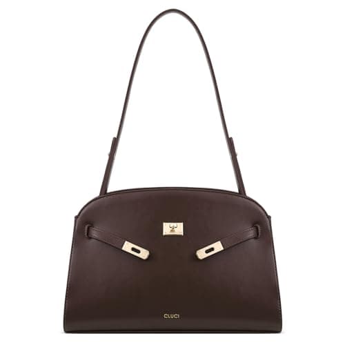 CLUCI Purses for Women, Water Repellent Shoulder Handbags with 2 Adjustable Straps, Vegan Leather Crossbody Bag Brown - Image 1