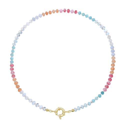 Zoesky Beaded Gemstone Necklaces for Women, Handmade Boho Bead Choker Necklace, Natural Stone Beach Summer Jewelry Gift for Birthday Mother Girlfriend (Type3) - Image 1