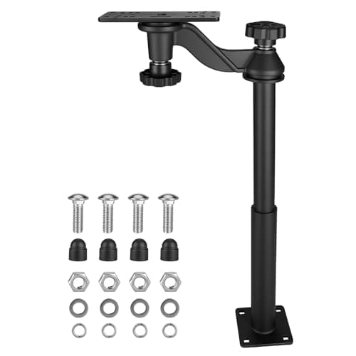 Velpaw 20.7” Adjustable Telescoping Fish Finder Mount for Boats,for 5"-12" Fishfinders & Chartplotters,Adjustable Height Range 15" to 20.7",Compatible with Lowrance, Garmin, Humminbird and More - Image 1