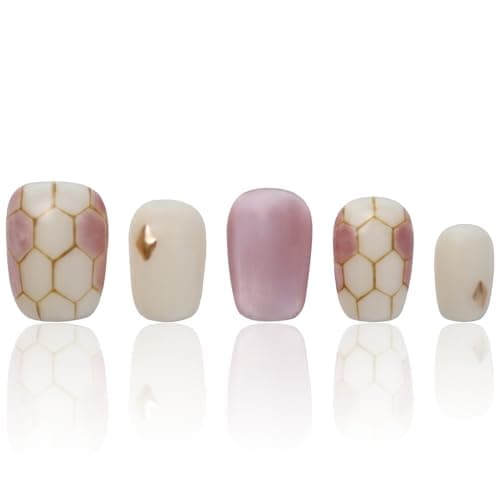 Handmade Nails Short Acrylic Press On Nails Women Gifts Press On Nails 3D Cat Eye Pink Nails COOLYOUNG Fake Nails, COOLYOUNG 15 PCS, Size L