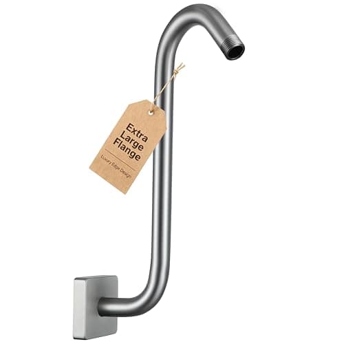 G-Promise All Metal 12-Inch S Shaped Shower Arm with Flange(Brushed Nickel)
