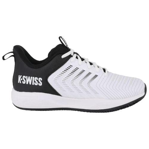 K-Swiss Men's Ultrashot Light Pickleball Tennis Shoe - Lightweight Court Shoes Lateral Movement Stable Support, White/Black 11.5 M - Image 1
