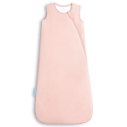 BAMBOOSNUG Soft Breathable Sleep Sack 0-3 Months, 1.0 TOG Bamboo Viscose Wearable Blanket Baby, Baby Sleeping Bag with 2-Way Zipper, Blush - Image 1