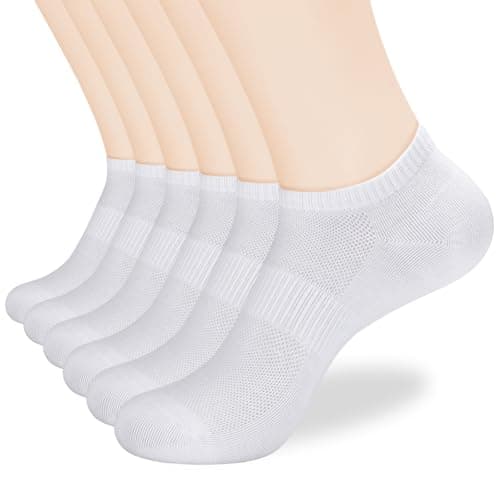 Corlap Women's Ankle Cotton Socks - No Show Low Cut Athletic Running Soft Thin White Socks 6 Pairs - Image 1