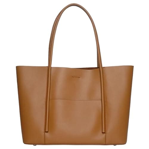 Rosvovo Genuine Leather Large Tote Bags for Women, Designer Leather Shoulder handBags Satchel Purse Handbag with Top Handle Brown, Mother's Day Gift - Image 1