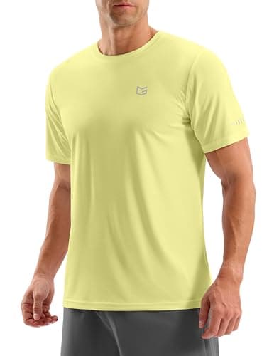 Men's Workout Breathable T-Shirts Dry Fit UPF 50+ Sun Shirts Quick Dry Cooling Tee for Athletic, Running, Hiking (Beige, 3XL) - Image 1