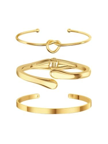 Gold Bracelet Set for Women, 14K Gold Plated Dainty Gold Stacking Bracelets, Non Tarnish Gold Cuff Bangle Bracelets Layered, Everyday Gold Bracelet Stack Jewelry for Her - Image 1