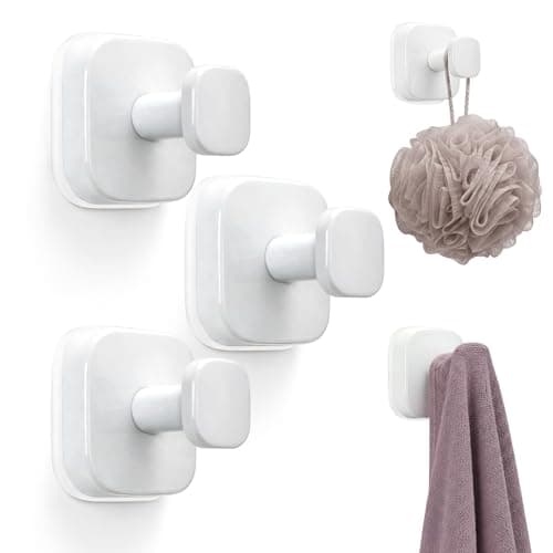 Zrpot 3 PCS Suction Cup Hook for Shower, Suction Cup Hooks for Shower, Door Hooks for Hanging Robe Loofah Removable Wall Hooks for Kitchen Glass Window White - Image 1