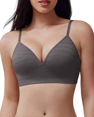 LIIJOO Comfort Lift Bra Without Underwire, Wide Straps, Side Support, Breathable Stretch, Everyday Wear(Gray, 38B) - Image 1