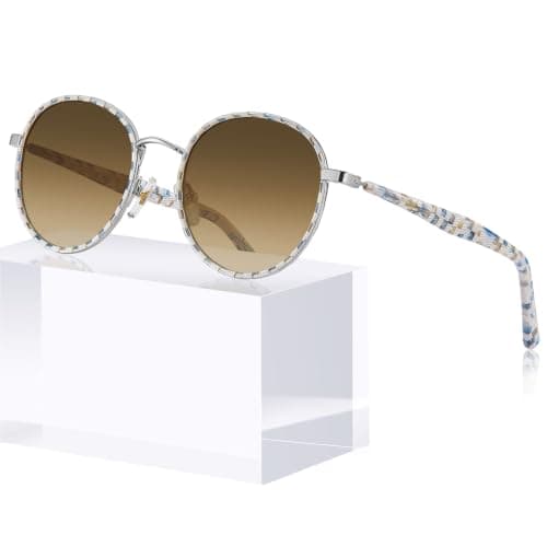 CARFIA Retro Round Polarized Sunglasses for Women UV Protection