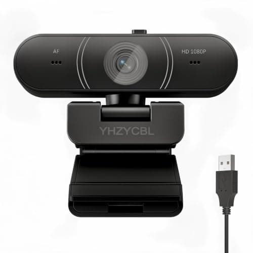 YHZYCBL 1080P Full HD Webcam, AF Auto Light Correction, Dual-Digit Microphone, Privacy Cover, Noise 360° Rotatable, Plug & Play USB Webcams - Image 1