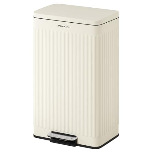 SolaceCove 16 Gallon Kitchen Trash Can with Soft-Close Lid,Stainless Steel Tall Kitchen Trash Can with Removable Inner Buckets for Office,Fingerprint Resistant Trash Bin with Large Footstep - Image 1