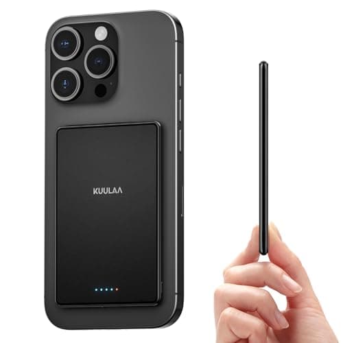 Kuulaa Power Bank Ultra Slim, 0.28 in MagSafe PowerBank 5000 mAh, PD20W Small Power Bank, Magnetic Wireless External Mobile Phone Batteries for iPhone 16 Pro/15/14/13/12 Series (Black) - Image 1