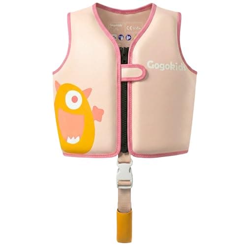 Gogokids Toddler Swim Vest Pool Floaties for Kids 1-2-3-5-7-9 Yrs, Neoprene Kids Swimming Jacket w/Adjustable Safety Strap & Zip, Toddler Float Jacket 33-66lbs for Beach Puddle Pool Boys Girls Niños - Image 1