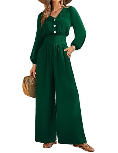 LOOKBOHO One Piece Jumpsuits for Women Dressy Casual Long Sleeve Outfits - Image 1