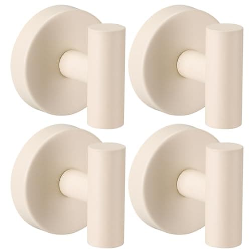 warlve Heavy Duty Reusable Suction Cup Hooks for Shower - No Drill Bathroom/Glass/Mirror/Tiles & Metal Surfaces,and Smooth Non-Porous Surfaces for Towels, Robes, Loofahs (4, Milk White) - Image 1