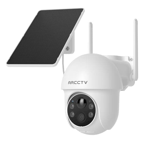 ARCCTV Solar Security Cameras Wireless Outdoor, 4MP 360° View Battery Powered Outdoor Camera, Night Vision with Spotlight, 2-Way Audio, PIR Motion Sensor, 2.4G/5G Dual Band WiFi, SD/Cloud Storage - Image 1
