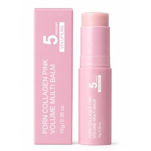 Pink Collagen Multi Balm with PDRN | Volufiline Collagen Stick, NAD & Vitamin E | Smooths Fine Lines on Under-Eyes, Neck, Forehead, Smile Lines, Lips & Body | Dewy & Quick Hydration | Travel-Friendly