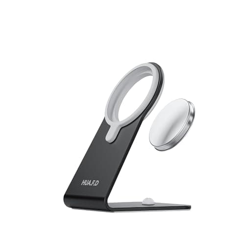 HUAFD Aluminum Stand Compatible with Apple MagSafe Charger 15W /25W, Desktop Charging Dock for iPhone 17/16/15/14/13/12, Portrait and Landscape Viewing, Charger Not Included, Grey