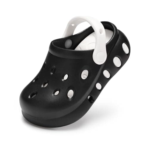 Stelle Garden Clogs for Girls Boys Slip on Sandals Kids Water Shoes Classic Slides Slippers Beach Indoor Outdoor(Little Kids/Big Kids)(Black, 4MB) - Image 1