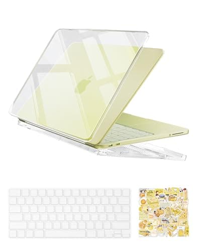 ProCase Clear Case for MacBook Neo 13 Inch 2026 Model A3404, Ultra-Thin Hard Shell Protective Laptop Cover with Keyboard Cover & 50 PCS Yellow Stickers - Image 1