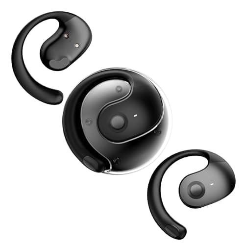Xmenha Over The Ear Earbuds Open Ear Buds Headphones Over Ear Air Bone Conduction Earbuds Earphones Bone Conducting Air Bone Conduction Headphones Bluetooth Over-Ear Black - Image 1