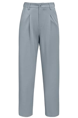 Arach&Cloz Grey Dress Pants Women Work Office Ankle Trouser Business Casual Teacher Outfits Slacks High Wasited Buttoms Comfortable Pant with 4 Pockets M Summer - Image 1
