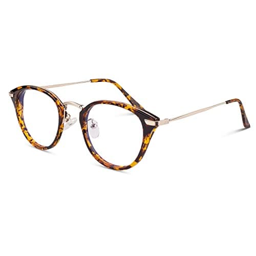 LINVO Fake Glasses Retro Round TR90 Frame Eyeglasses Non Prescription Clear Lens for Women Men - Image 1