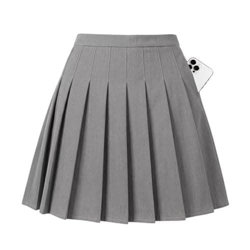 Uniform Skirts For Girls Light Grey Skirt Pleated Tennis Skorts Size 8 - Image 1