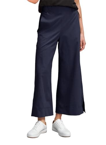 Dokotoo Womens Athletic Lightweight Quick Dry Elastic Waist Baggy Pants Casual Split Side Wide Leg Pants for Women Stretch Plus Size Cargo Pants Fashion Clothing with Pocket Navy Blue - Image 1