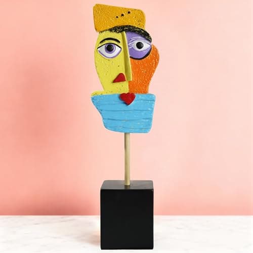 ArtCachet Handcrafted Statues Resin Abstract Sculpture, Modern Decor Home Decor Accents, Minimalist Decor Art Piece for Bookshelf,TV Stand,Living Room,Nightstand as Boho Office Decor - Image 1
