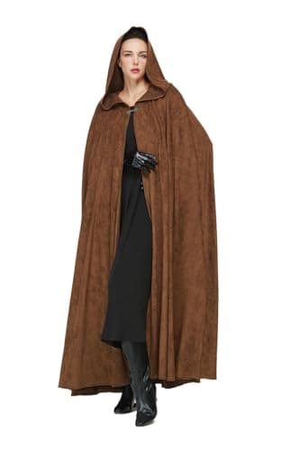 BEAUZSUZSANA Unisex Medieval Cloak with Hood 140cm Full Length Renaissance Cape Coat for LARP Halloween Cosplay (Green) - Image 1