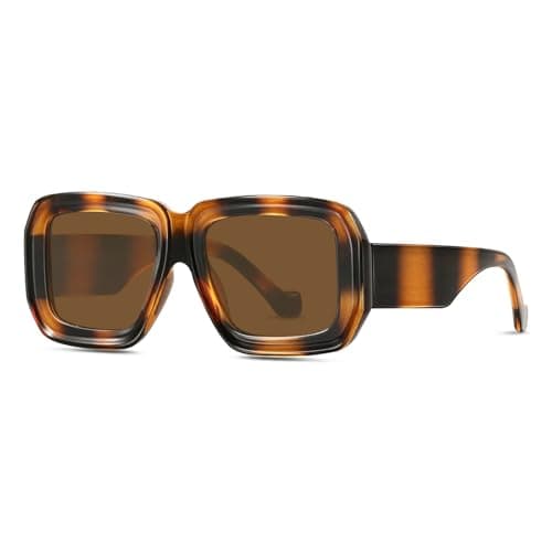YDAOWKN Vintage Oversized Sunglasses for Women Men Retro Square Luxury Big Large Sun Glasses UV400 - Image 1
