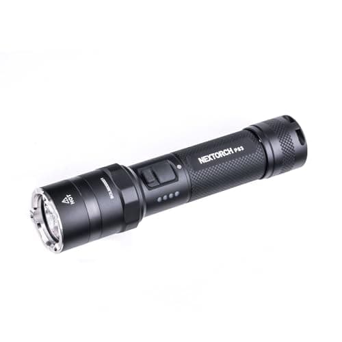 NEXTORCH P83 Tactical Flashlight 2100 Lumens, Rechargeable White, Red & Blue LED Light for Police, One-Step Strobe, USB-C Charging, Nano-Ceramic Bezel for Emergency, 3400mAh Battery for Outdoor Use - Image 1