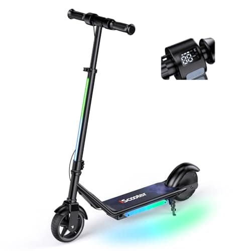 iScooter IK3/IK3Pro Electric Scooter for Kids Aged 6-12,10MPH Top Speed, 3 Heights (IK3Pro), Magnetic Charging,Colorful Lights,LED Display,150W (IK3Pro-3/6/10MPH & 3 Heights, Jet Black)