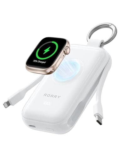 RORRY CharmGo Portable Charger 45W Fast Charging, 10000mAh Keychain Power Bank with Built-in Cables, Battery Pack for iPhone 17/16/15/14/13/12/11 Pro/Max and Apple Watch Ultra/11/10/9/SE, iPad - Image 1