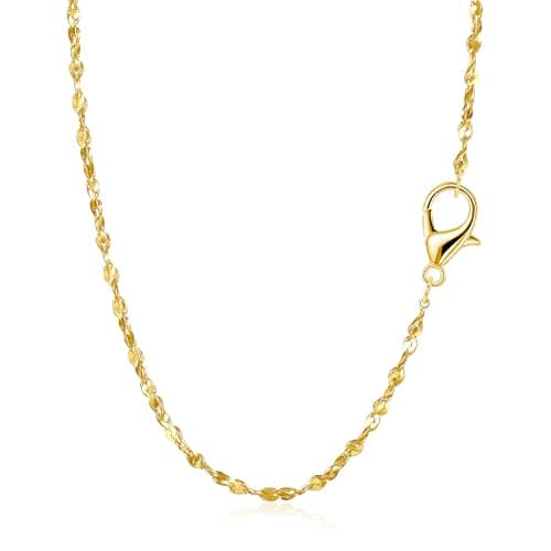 BAYLAY Gold Chain for Women - 18K Gold Plated Chain Necklace Dainty Gold Necklace for Women Gold Jewelry Gifts for Women Size 16 inch - Image 1