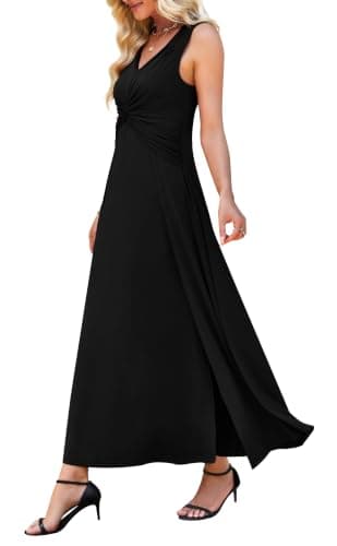 WEACZZY Women's Formal Maxi Dress Sleeveless Pleated Cocktail Evening Gown - Image 1