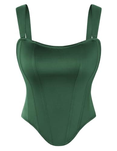 Scarlet Darkness Corset Tops for Women, Detachable Straps Renaissance Satin Waist Cincher Overbust Bustiers - Image 1