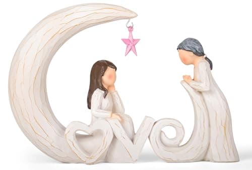 VOFSTAND for Mom from Daughter Son, Mother Daughter Figurine Gift, I Love You to The Moon and Back Statue, Birthday for Mom, Sentimental Home Decor - Image 1