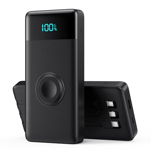 HETP Portable Charger 10800mAh QC4.0+PD 25W Fast Charging USB C Power Bank,6 Outputs LCD Display Travel Battery Pack Compatible with iPhone 16/15/14/13, Android etc