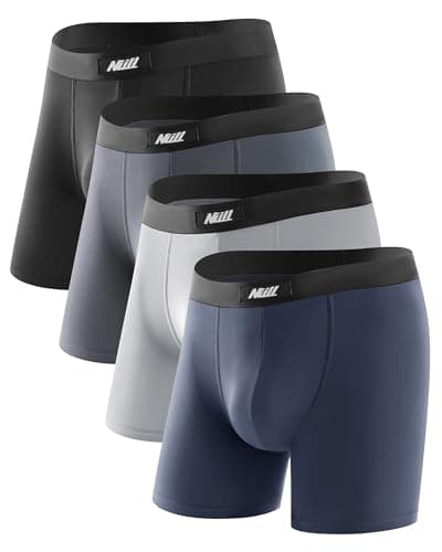 Nullktie Ultra Soft Modal Men's Underwear, Breathable Boxer Briefs No Fly, 4 Pack - Image 1