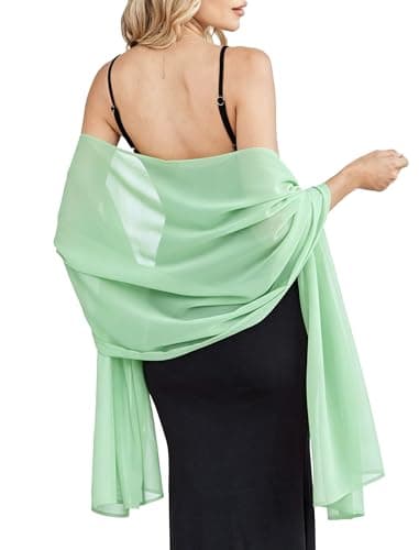 Avidlove Elegant Shawl for Evening Dress Lightweight Scarf Wedding Guest Shawl Wrap Ice Green - Image 1