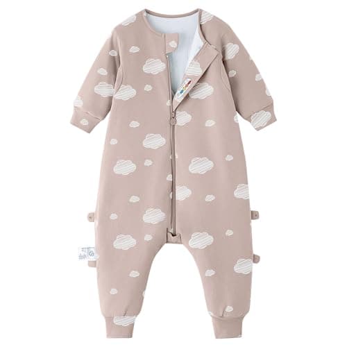 kaiya baby Unisex Toddler Sleep Sack with Feet, 2.5 Tog Baby Winter Sleep Sack Long Sleeve 36-48 Months, Gifts for Boys & Girls, Pink Sky - Image 1