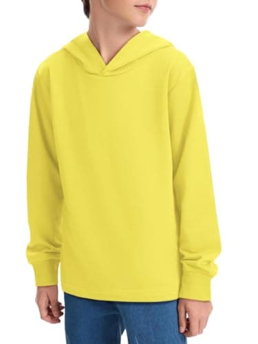 Humordream Boys Hoodie Sweatshirt Long Sleeve Loose Lightweight Kids Fashion Pullover 5-14 Years Yellow - Image 1