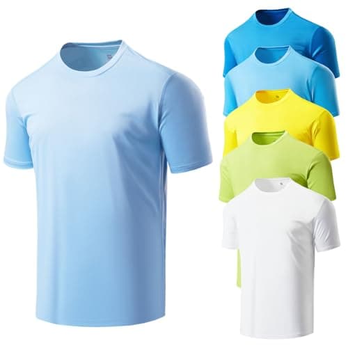 SUGARNO Men's T-Shirts,6 Packs Quick Dry Short Sleeve Gym Athletic Running T-Shirt Lightweight Workout T Shirts for Men(Large) - Image 1