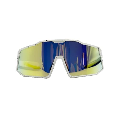 ActHose Cycling Running Sunglasses Polarized Sports Sunglass TR90 Hiking Baseball Softball Glasses UV400 Protection for Men Women White Frame Gold Lenses - Image 1