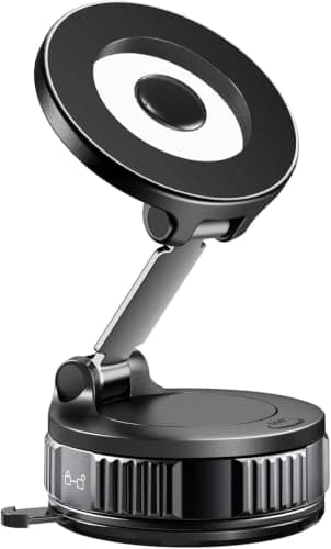 Magnetic Phone Holder for Car, 360ยฐ Adjustable Vacuum Car Phone Holder for Magsafe, 80+LBS Suction Phone Mount for Car Dash/Windshield/Screen, Phone Holders for Your Car for iPhone 17 16 15 14 13 12 - Image 1