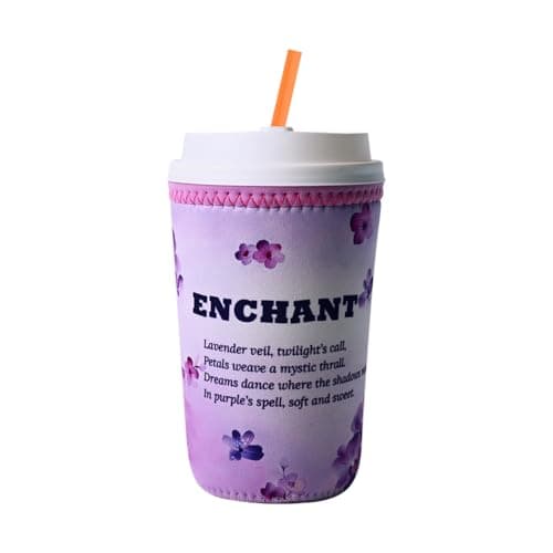 josake Iced Coffee Sleeve - Reusable Insulated Neoprene Cup Sleeve for Cold Drinks Keeps Drinks Cold & Hands Dry, Fit Most Standard Tumblers (Violet Haze, small:16-20oz) - Image 1